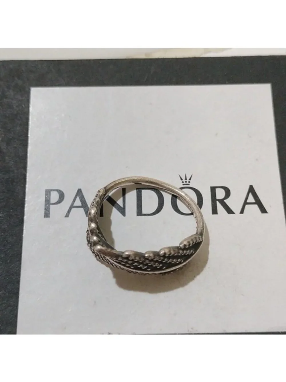 Pandora Sterling Silver Light as a Feather Ring- 190886CZ Size 56